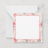 Elegant chic romantic bedankt roze bloemnoot notitiekaartje (Achterkant)