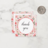 Elegant chic romantic bedankt roze bloemnoot notitiekaartje (Voorkant / Achterkant in situ)