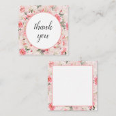 Elegant chic romantic bedankt roze bloemnoot notitiekaartje (Voorkant / Achterkant)