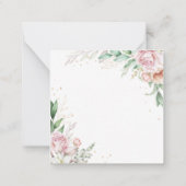 elegant chic romantic dank je roos bloemen notitiekaartje (Achterkant)