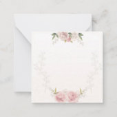 elegant chic romantic dank je roos floral notitiekaartje (Achterkant)