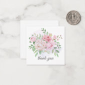 elegant chic romantic dank je rozen briefkaart (Voorkant / Achterkant in situ)