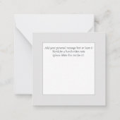 Elegant chic romantic "Dankuwel" grijze florale Notitiekaartje (Achterkant)