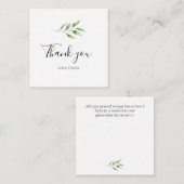 Elegant chic romantic "Dankuwel" witte botanische Notitiekaartje (Voorkant / Achterkant)