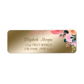 Elegant Chic Romantic Flowers Feather Etiket (Voorkant)