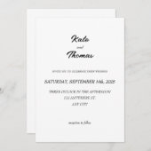 Elegant Chic Romantic Minimalist Classic White Kaart (Voorkant / Achterkant)