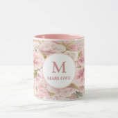 Elegant chic romantic roos floral mok (Midden)