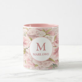 Elegant chic romantic roos floral mok