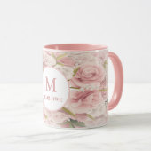 Elegant chic romantic roos floral mok (Voorkant rechts)