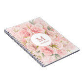 elegant chic romantic roos floral notitieboek (Rechterzijde)