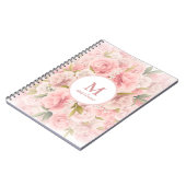 elegant chic romantic roos floral notitieboek (Linkerzijde)