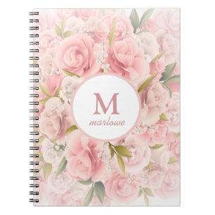 elegant chic romantic roos floral notitieboek
