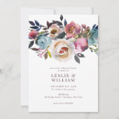 Elegant Chic Romantic Roos Rehearsal Dinner Kaart (Voorkant)