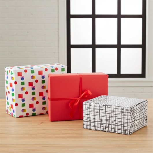 Elegant Chic Rood, Kleurrijk, en Zwart en Wit Inpakpapier Vel