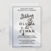 Elegant chic roos floral Wedding Invitation Kaart (Voorkant / Achterkant)