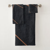 Elegant Chic Roos Gold Black Bad Handdoek (Insitu)