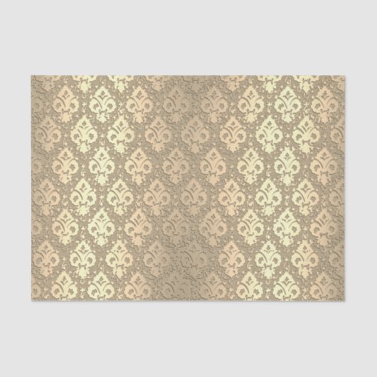 Elegant Chic Roos Gold Damask Tissuepapier (Voorkant)