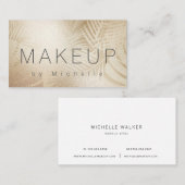 Elegant chic roos gold faux folie make-up artiest visitekaartje (Voorkant / Achterkant)