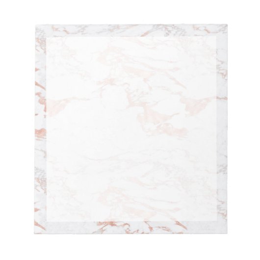 Elegant Chic Roos Gold Foil marmer Notitieblok (Voorkant)