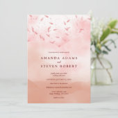 Elegant Chic Roos Gold Leaves Abstract Weddenschap Kaart (Staand voorkant)