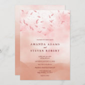 Elegant Chic Roos Gold Leaves Abstract Weddenschap Kaart (Voorkant / Achterkant)