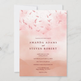 Elegant Chic Roos Gold Leaves Abstract Weddenschap Kaart