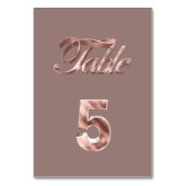 Elegant Chic Roos Gold Party gasten Tabel Nummer 5 Kaart (Achterkant)