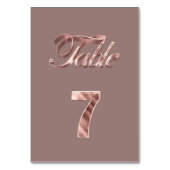 Elegant Chic Roos Gold Party Gasten Tabel nummer 7 Kaart (Voorkant)