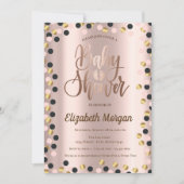 Elegant Chic Roos Gold Stippen Baby shower Kaart (Voorkant)