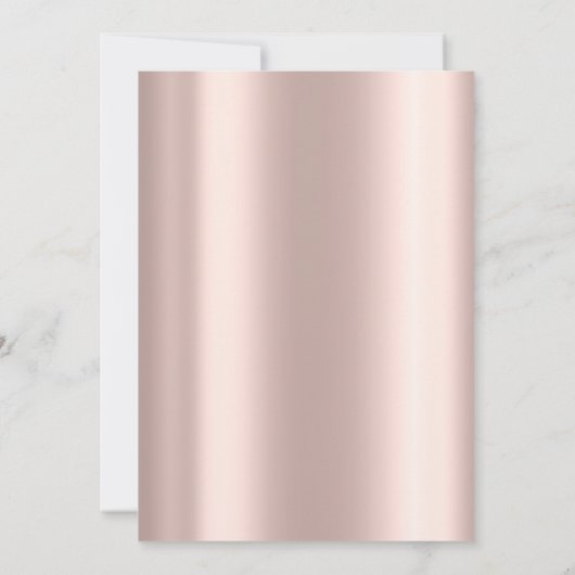 Elegant Chic Roos Gold Striped Baby shower Kaart (Achterkant)