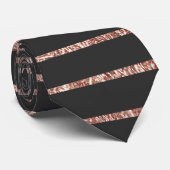 Elegant Chic Roos Gold Stripes en Black Stropdas (Opgerold)