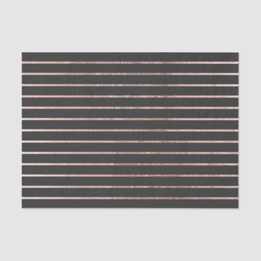 Elegant Chic Roos Gold Stripes en Black Tissuepapier (Voorkant)