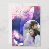 Elegant Chic Roos Gold Violet Arch Foto Weddenscha Kaart (Voorkant)