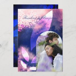 Elegant Chic Roos Gold Violet Arch Foto Weddenscha Kaart