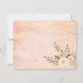 Elegant Chic Roos Marble Floral Rehearsal Dinner Kaart (Achterkant)