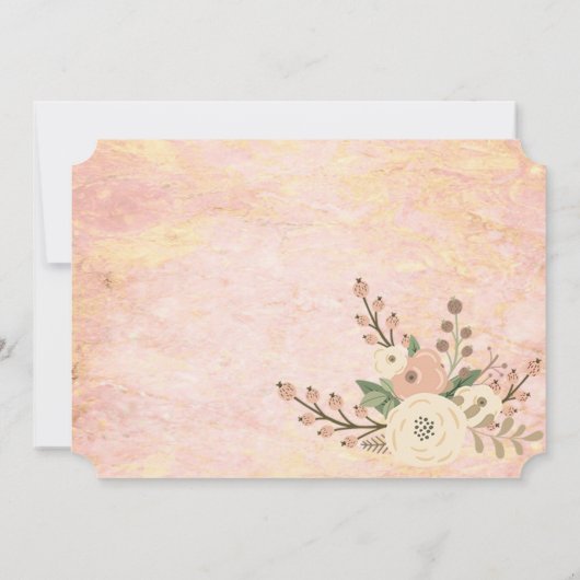 Elegant Chic Roos Marble Floral Save the Date (Achterkant)