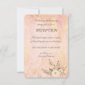 Elegant Chic Roos Marble Floral Wedding Reception Kaart (Voorkant)