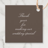 Elegant Chic Roos Monogram Bruin Bedankjes Labels (Achterkant)