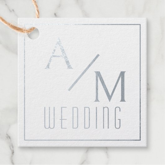 Elegant Chic Roos Monogram Bruin Bedankjes Labels (Voorkant)