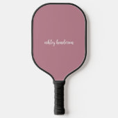 Elegant Chic Roos Roze Monogram Volledige naam Pickleball Paddle (Voorkant)