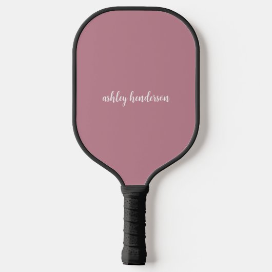 Elegant Chic Roos Roze Monogram Volledige naam Pickleball Paddle (Achterkant)