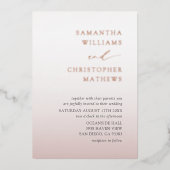 Elegant Chic Rose Gold Typography Wedding Folie Uitnodiging (Voorkant)