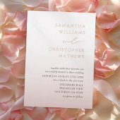 Elegant Chic Rose Gold Typography Wedding Folie Uitnodiging