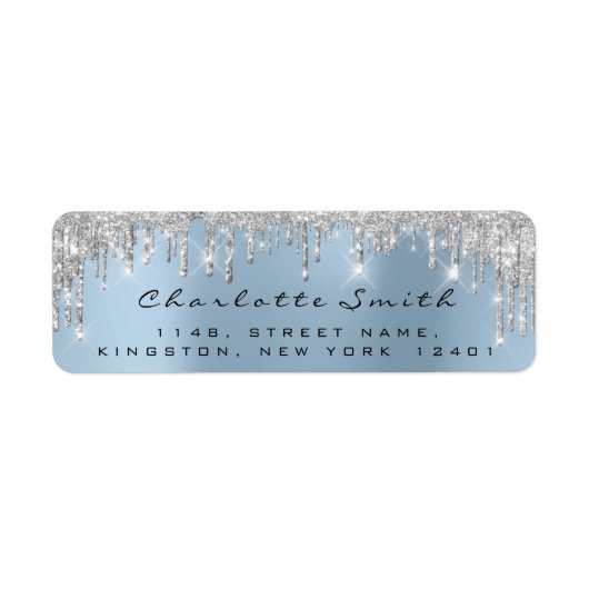 Elegant Chic Royal Blue Silver Gray RSVP Etiket (Voorkant)