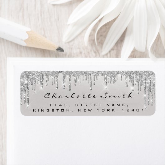 Elegant Chic Royal Gray Silver Gray RSVP Etiket (Insitu)