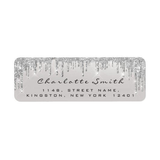 Elegant Chic Royal Gray Silver Gray RSVP Etiket (Voorkant)