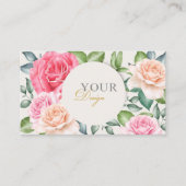 Elegant Chic roze Floral Personal Visitekaartje (Voorkant)