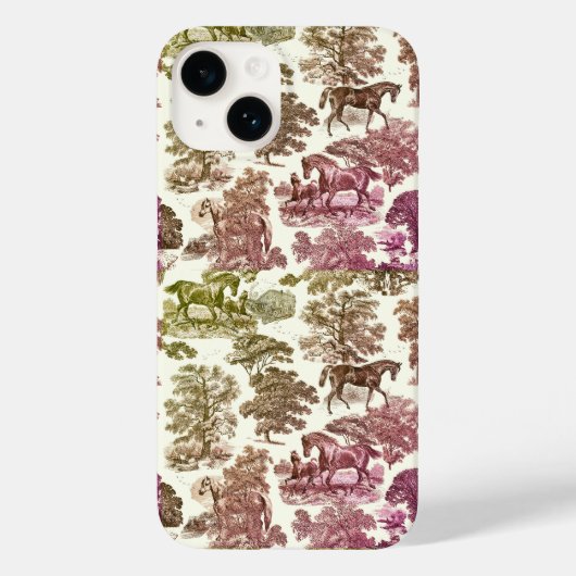 Elegant Chic Roze Goud Paard Toile Case-Mate iPhone Case (Achterkant)
