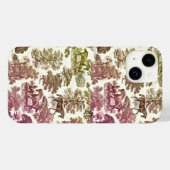 Elegant Chic Roze Goud Paard Toile Case-Mate iPhone Case (Achterkant (horizontaal))