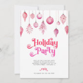 Elegant Chic Roze Kerstvakantie Drinken Party Kaart (Voorkant)